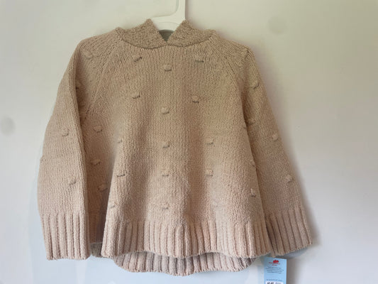 Cat & Jack Size 4T-5T Beige Textured Knit Sweater