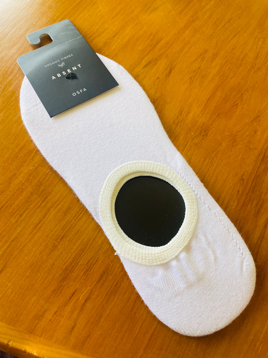 Absent Organic Cotton White No-Show Socks - OSFA