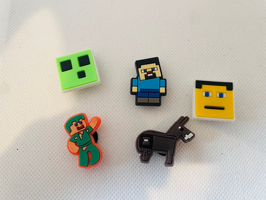5x Minecraft Shoe Charms for Clogs