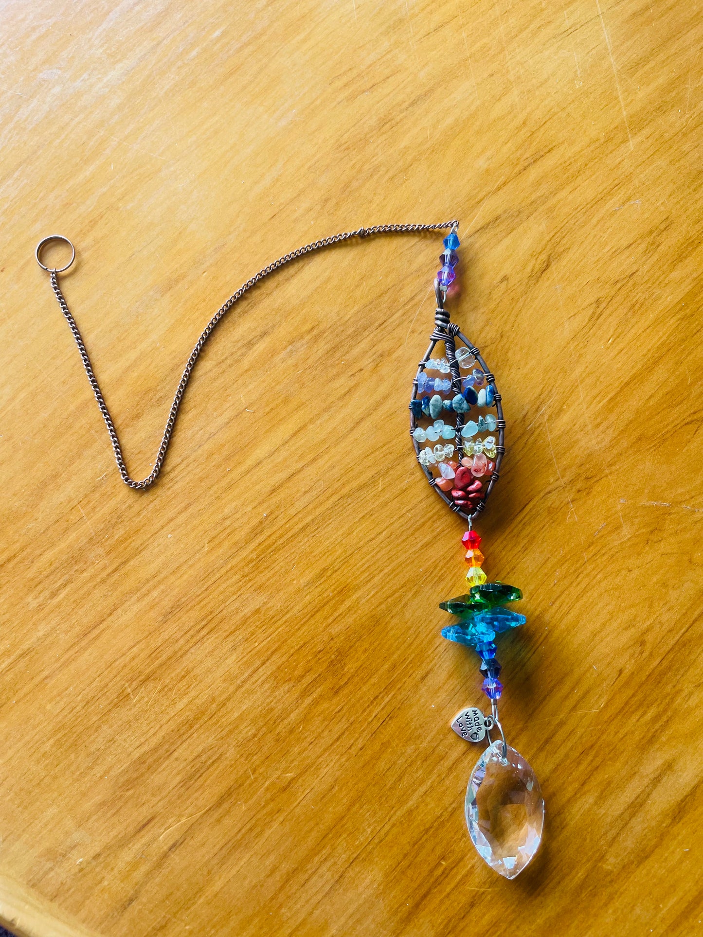 Chakra Gemstone Suncatcher with Crystal Prism