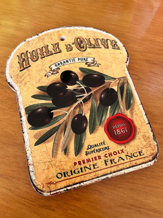 Vintage Style French Huile d'Olive Decorative Trivet