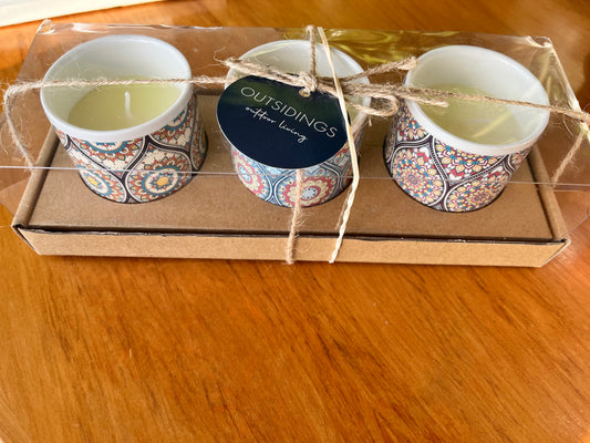 Outsidings Vesper Citronella 3-Piece Candle Set  MultiColored