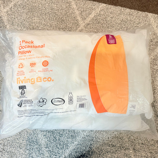 Living & Co Occasional Pillow White 2 Pack - 56 x 40cm