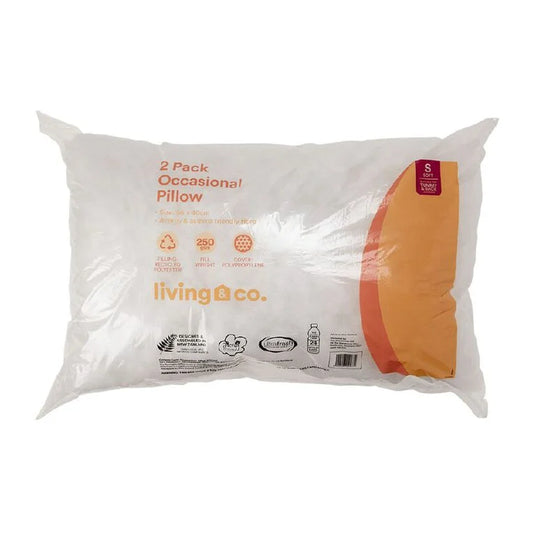 Living & Co Occasional Pillow White 2 Pack - 56 x 40cm