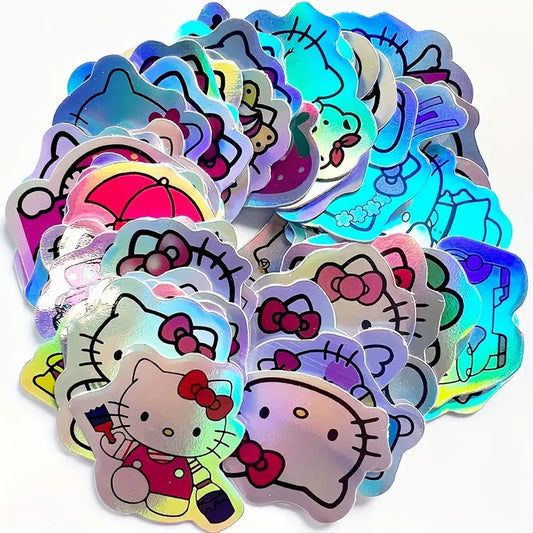 50x Hello Kitty Glitter Decals