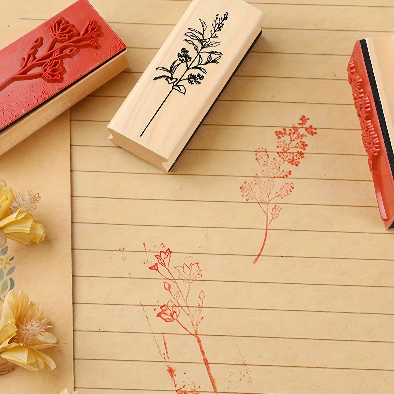 Wooden Floral Stamps
