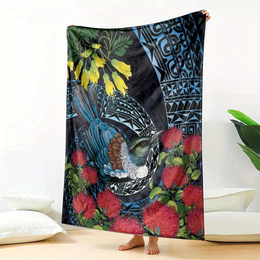 NZ Tui Lightweight 130x150cm Plush Blanket