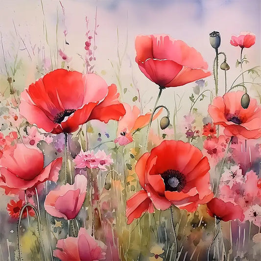 30x30cm Poppy Diamond Art Kit