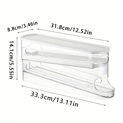 Stackable Double-Layer Rolling Egg Box Fridge Organizer
