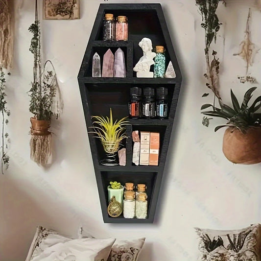 Wooden Coffin Shelf