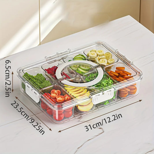 8-Grid Design Transparent Divided Serving Tray