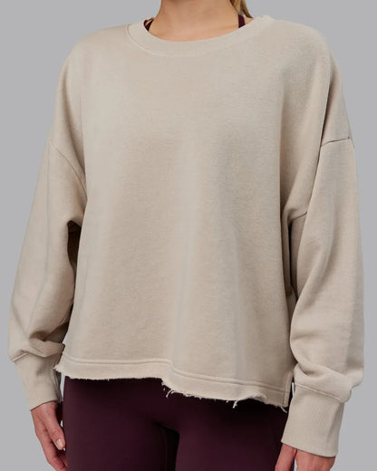 LSKD Size M Oasis Cropped Sweater Shale Beige