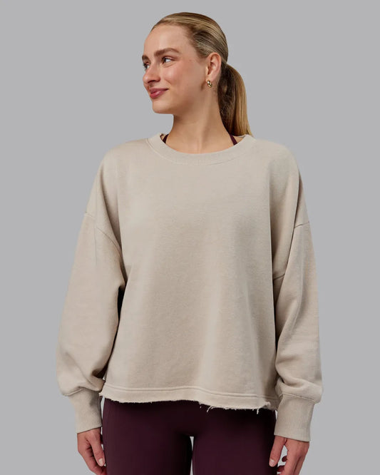 LSKD Size M Oasis Cropped Sweater Shale Beige